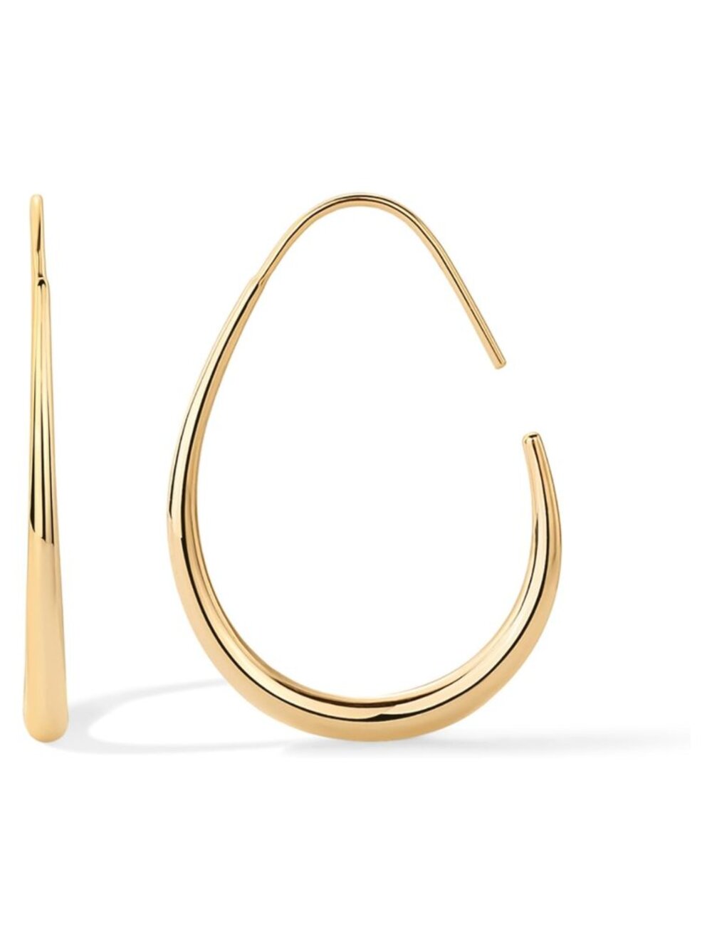 14K Gold Plated Teardrop Hoop Earrings Statement Women